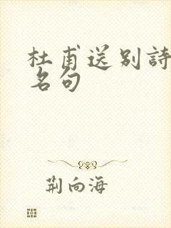 杜甫送别诗千古名句