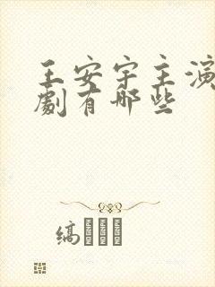 王安宇主演电视剧有哪些封面