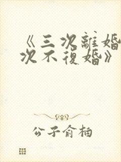 《三次离婚,这次不复婚》封面