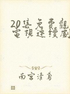 20集免费观看电视连续剧封面