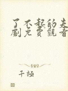 了不起的夫人短剧免费观看全集高清