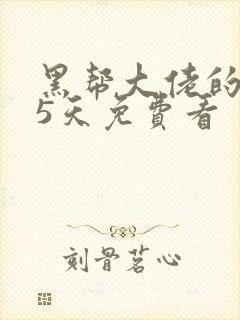 黑帮大佬的365天免费看