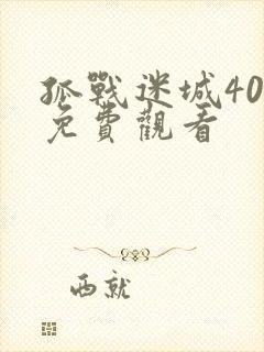 孤战迷城40集免费观看