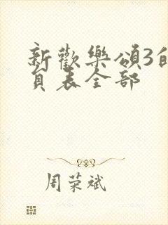 新欢乐颂3的演员表全部