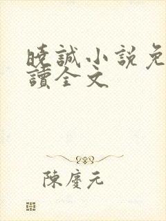 晓诚小说免费阅读全文