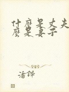 什么是丈夫 什么是妻子