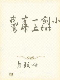 我有一剑小说青鸾峰上txt