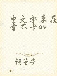 中文字幕在线观看不卡av