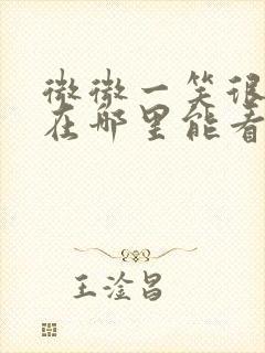 微微一笑很倾城在哪里能看到