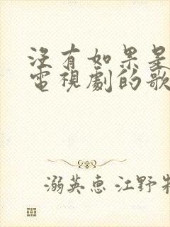 没有如果是哪个电视剧的歌