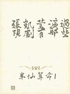 张凯莹演过的电视剧有哪些封面