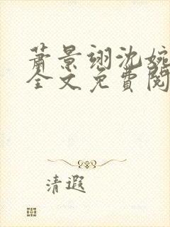 萧景翊沈婉小说全文免费阅读