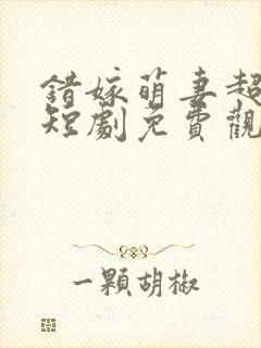 错嫁萌妻超甜的短剧免费观看