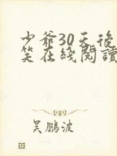 少爷30天后会笑在线阅读