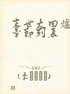 末世大回炉最新章节列表