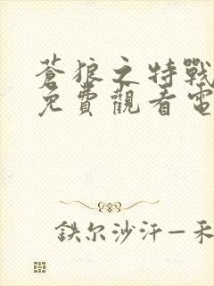 苍狼之特战突击免费观看电影