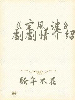 《定风波》电视剧剧情介绍