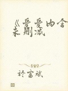 《爱爱内含光》未删减