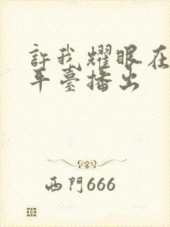 许我耀眼在哪个平台播出