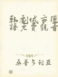 韩剧城市猎人国语免费观看完整版封面