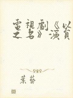 电视剧《以家人之名》演员表