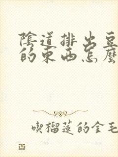 阴道排出豆腐渣的东西怎么回事