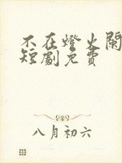 不在灯火阑珊处短剧免费封面