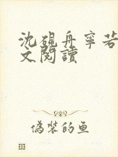 沈砚舟宁若曦全文阅读