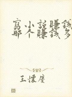 写小说赚钱软件哪个赚钱多