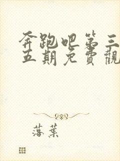 奔跑吧第三季第五期免费观看完整版