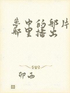 梦中的那片海在哪里播出封面