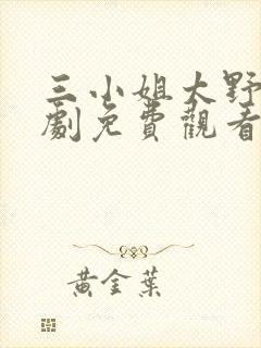 三小姐太野电视剧免费观看第几集