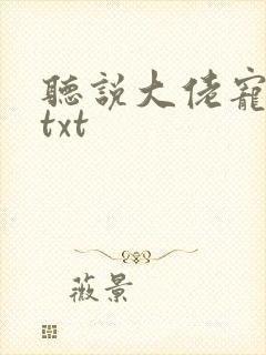 听说大佬宠夫狂txt