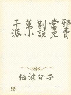 千万别当邪恶反派小说免费阅读封面