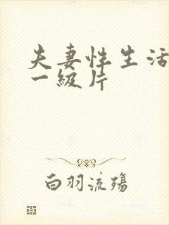 夫妻性生活特黄一级片