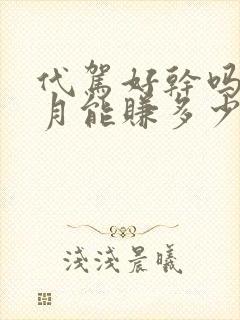 代驾好干吗一个月能赚多少钱