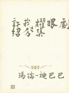 许我耀眼剧情介绍分集