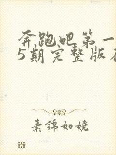 奔跑吧第一季15期完整版在线观看封面