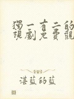 独一有二的她电视剧免费观看完整版高清封面