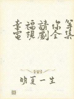 幸福请你等等我电视剧全集免费观看26集