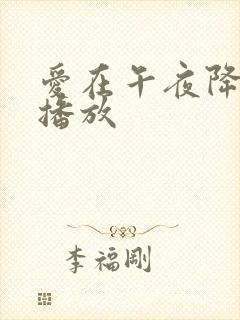 爱在午夜降临前播放