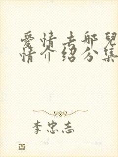 爱情去哪儿了剧情介绍分集