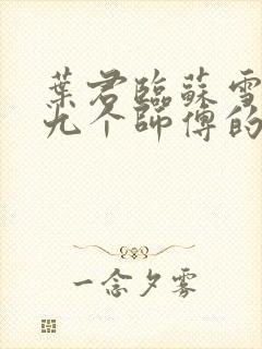 叶君临苏雪儿有九个师傅的小说免费阅读