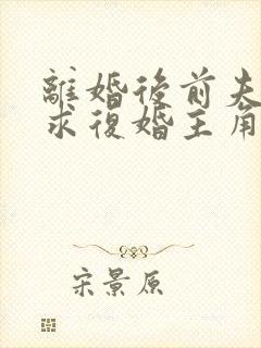 离婚后前夫哭着求复婚主角