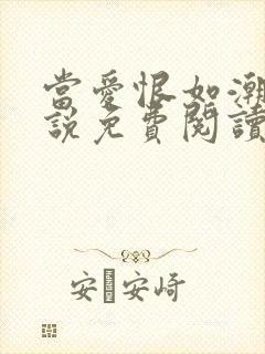 当爱恨如潮生小说免费阅读封面