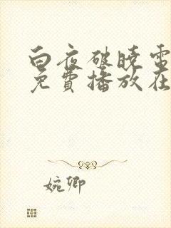 白夜破晓电视剧免费播放在线观看全集