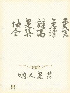 他是谁免费观看全集高清完整版封面