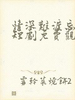 情深难渡忘归人短剧免费观看