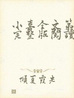 小喜全文第一部完整版阅读