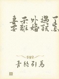 妻子外遇了老公要离婚该怎么挽回